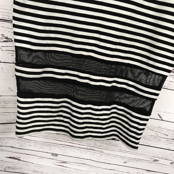 ASOS Striped Mesh Below-the-knee Bodycon Dress - Picture 2 of 5